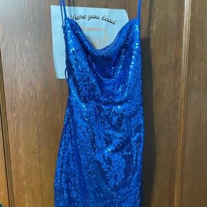 Blue Sequin Dress
